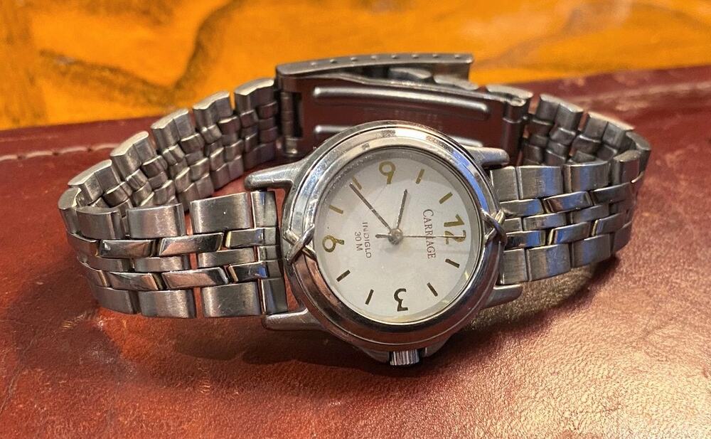 Women's 28mm Silver Tone Carriage by Timex Watch, Indiglo, WR 30M